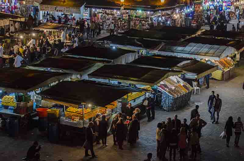 33 - Marruecos - Marrakech - plaza Jamaa el Fna - imagen nocturna